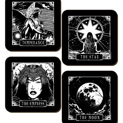 Deadly Tarot The Moon, Temperance, The Empress & The Star 4 Piece Coaster Set