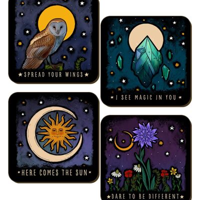 Here Comes The Sun 4 Piece Coaster Set