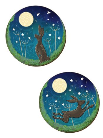 Ensemble de 4 sous-verres Lunar Hares 2