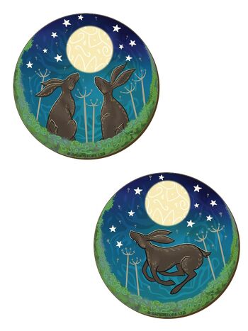 Ensemble de 4 sous-verres Lunar Hares 3