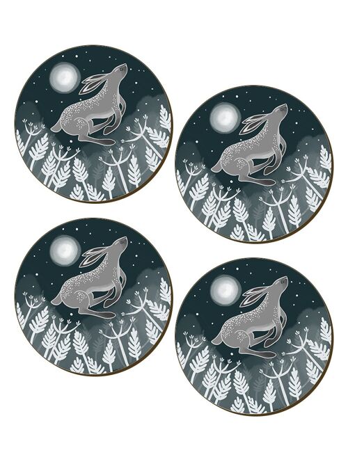 Lunar Lapin 4 Piece Coaster Set