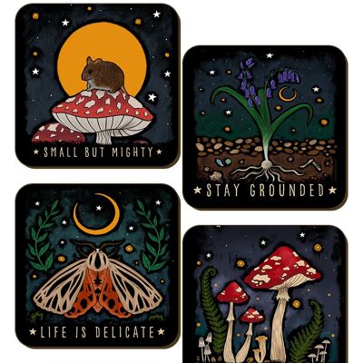 Magical Mushrooms Still Growing 4 Piece Coaster Set