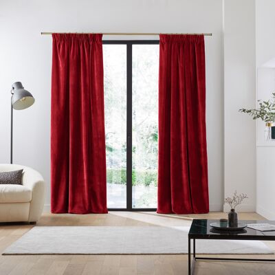 DARIO Tenda nastro arricciata rossa 134x350cm