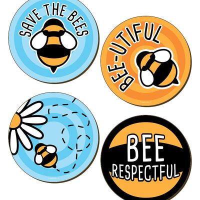 Save The Bees 4 Piece Coaster Set