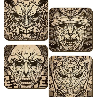 Unorthodox Collective Asian Warriors 4 Piece Coaster Set