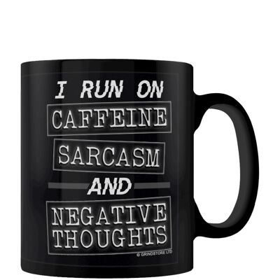 Caffeine, Sarcasm & Negative Thoughts Black Mug