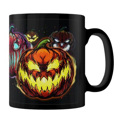 Taza Evil Pumpkin Heads Halloween Negro