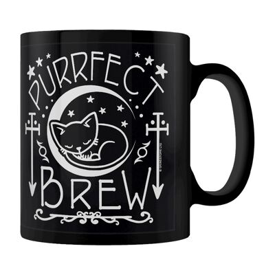 Purrfect Brew schwarze Tasse