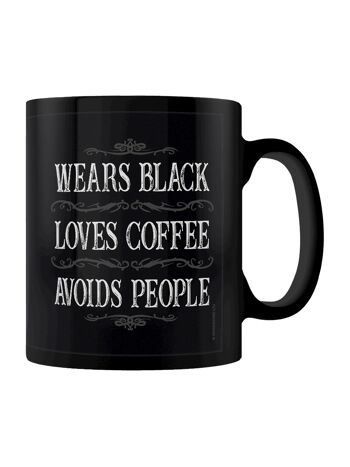 Porte du noir, aime le café, évite les gens Mug noir 1