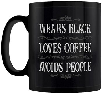 Porte du noir, aime le café, évite les gens Mug noir 2