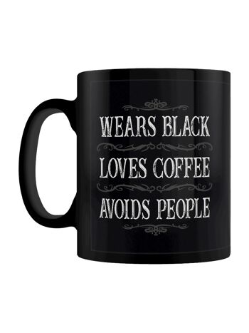 Porte du noir, aime le café, évite les gens Mug noir 3