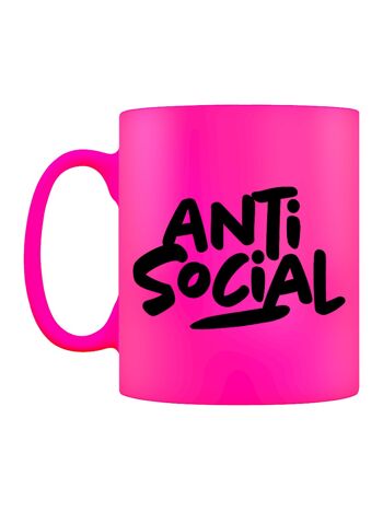 Mug néon rose antisocial 2