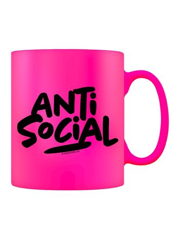 Mug néon rose antisocial 1