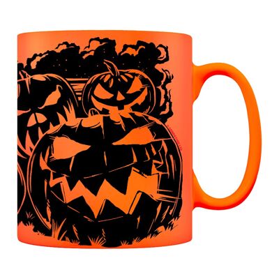 Tasse d'Halloween néon orange citrouilles maléfiques