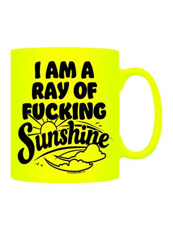 Tasse néon jaune Je suis un rayon de soleil 1