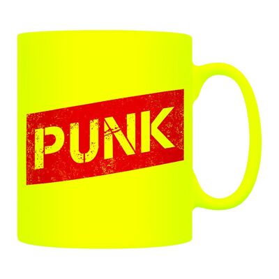 Tazza punk al neon giallo