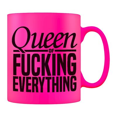 Queen Of Fucking Everything Rosa Neon-Tasse