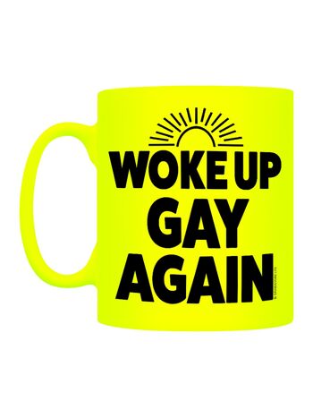Woke Up Gay Again Mug néon jaune 3