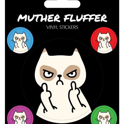 Juego de pegatinas de vinilo Muther Fluffer