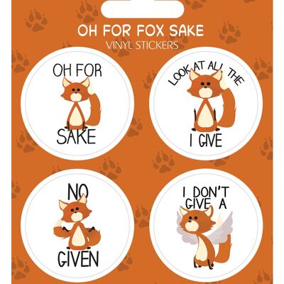 Juego de pegatinas de vinilo Oh For Fox Sake