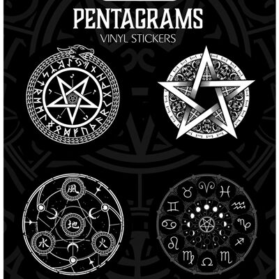 Ensemble d'autocollants en vinyle pentagrammes