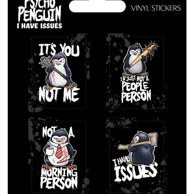 Psycho Penguin Tengo problemas Juego de pegatinas de vinilo