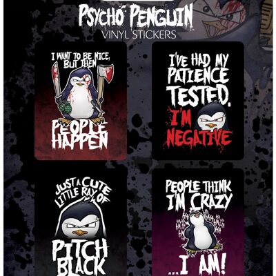 Psycho Penguin Vinyl Sticker Set