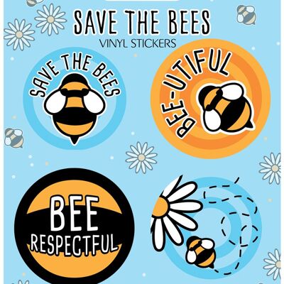 Ensemble d'autocollants en vinyle Save The Bees