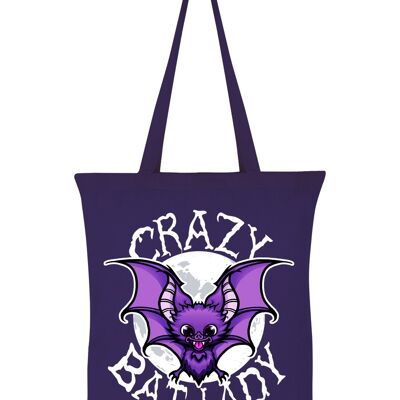 Sac fourre-tout violet Crazy Bat Lady