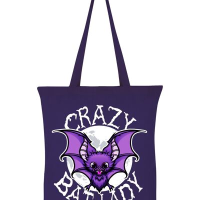 Borsa tote viola di Crazy Bat Lady