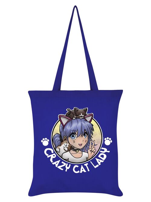 Crazy Cat Lady Royal Blue Tote Bag