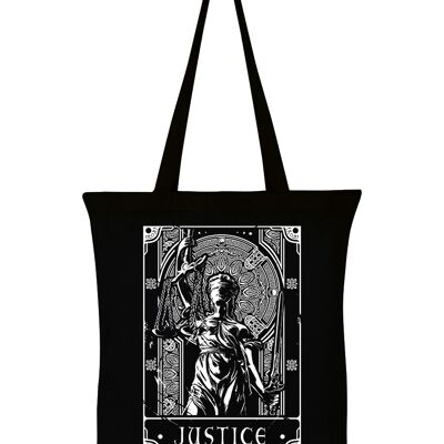 Tödliches Tarot - Gerechtigkeits-Schwarz-Einkaufstasche