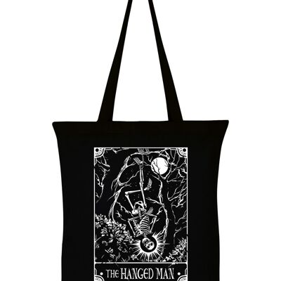 Deadly Tarot - The Hanged Man Black Tote Bag