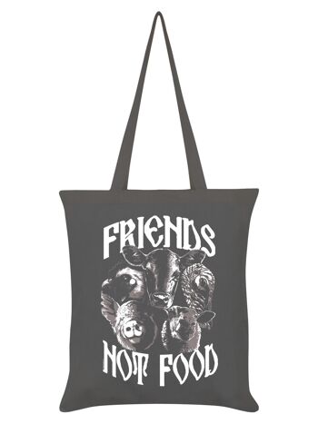 Friends Not Food Végétalien Végétarien Gris Graphite Tote bag 1