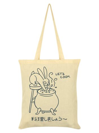 Kawaii Bunny Let's Cook Crème Tote bag 1