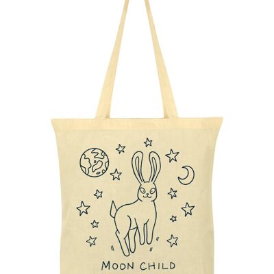 Bolsa de tela Kawaii Bunny Moon Niño Crema