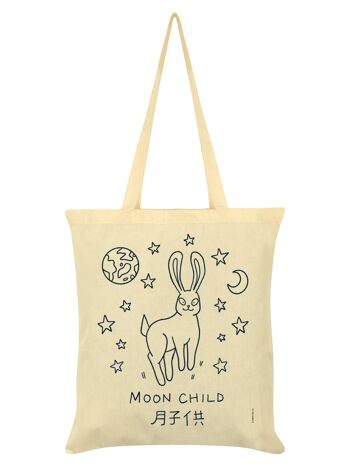 Kawaii Bunny Moon Enfant Crème Tote bag 1