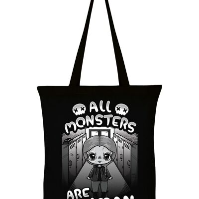 Mio Moon All Monsters Are Human Black Tote Bag