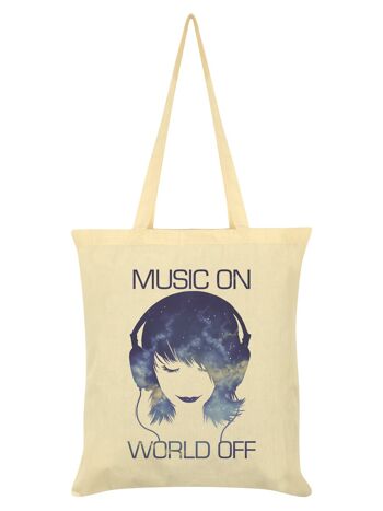 Music On World Off Crème Tote bag 1