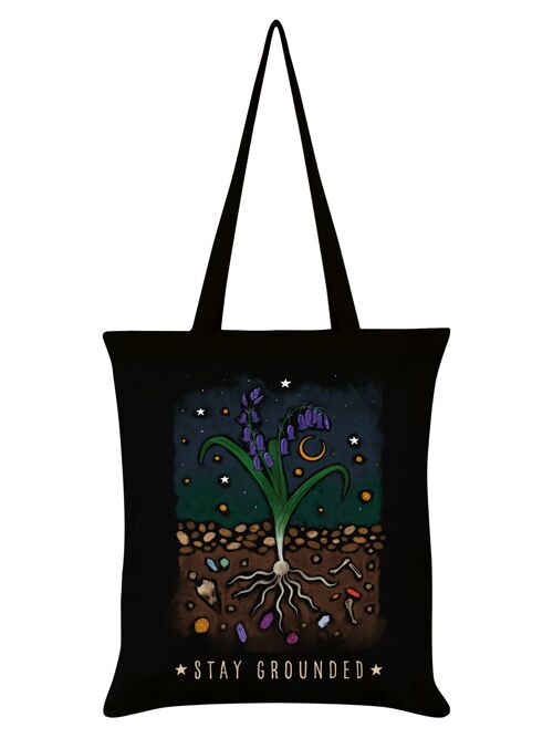 Mystical Roots Stay Grounded Black Tote Bag