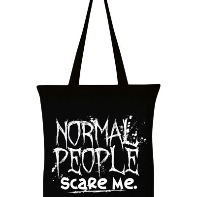 Normal People Scare Me Black Tote Bag