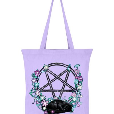 Pentagram vertraute lila Einkaufstasche