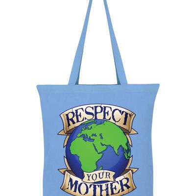 Rispetta la tua borsa tote blu cielo di Madre Terra