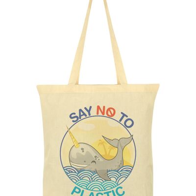 Say No To Plastic Cream Tote Bag