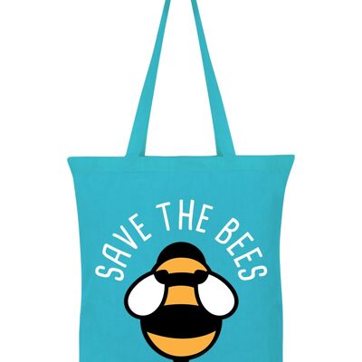 Speichern Sie die Bienen-Azurblau-Einkaufstasche