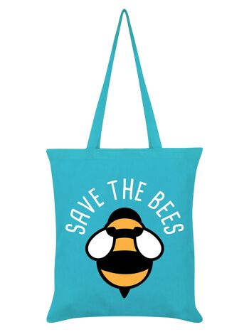 Sauvez les abeilles bleu azur Tote bag 1