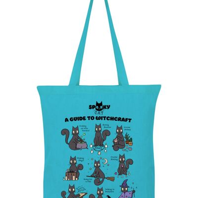 Spooky Cat Un guide de la sorcellerie bleu azur Tote bag