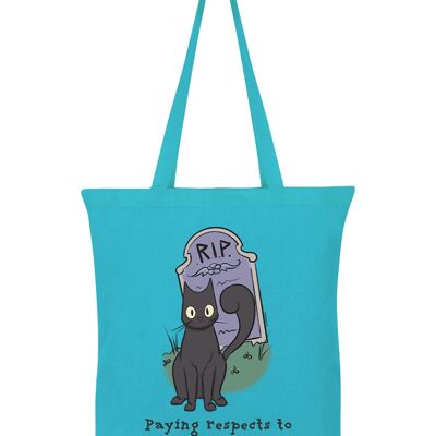 Chat effrayant rendant hommage aux morts lilas Tote bag