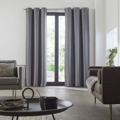 LINA Dark Gray Eyelet Curtain 350x280 cm