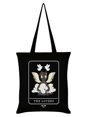 Spooky Cat Tarot Les Amoureux Noir Tote bag 1